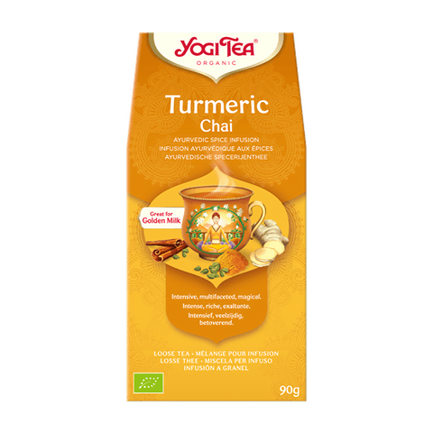 EN: Yogi Tea Turmeric Chai Organic Tea - Loose Leaf
PT: Yogi Tea Infusão Chai Curcuma Bio - Folha Solta Chá de Curcuma