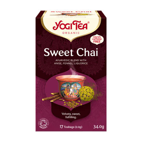 EN: Yogi Tea Sweet Chai Organic Tea with Anise - 17 Teabags
PT: Yogi Tea Sweet Chai Infusão Bio - 17 Saquetas