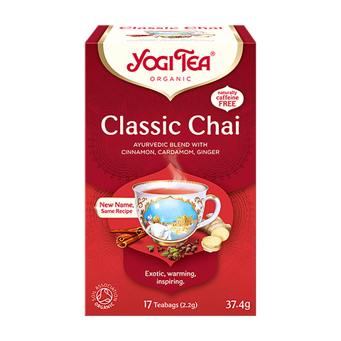 EN: Yogi Tea Classic Chai Organic Tea - 17 Teabags

PT: Yogi Tea Classic Chai Infusão Bio - 17 Saquetas